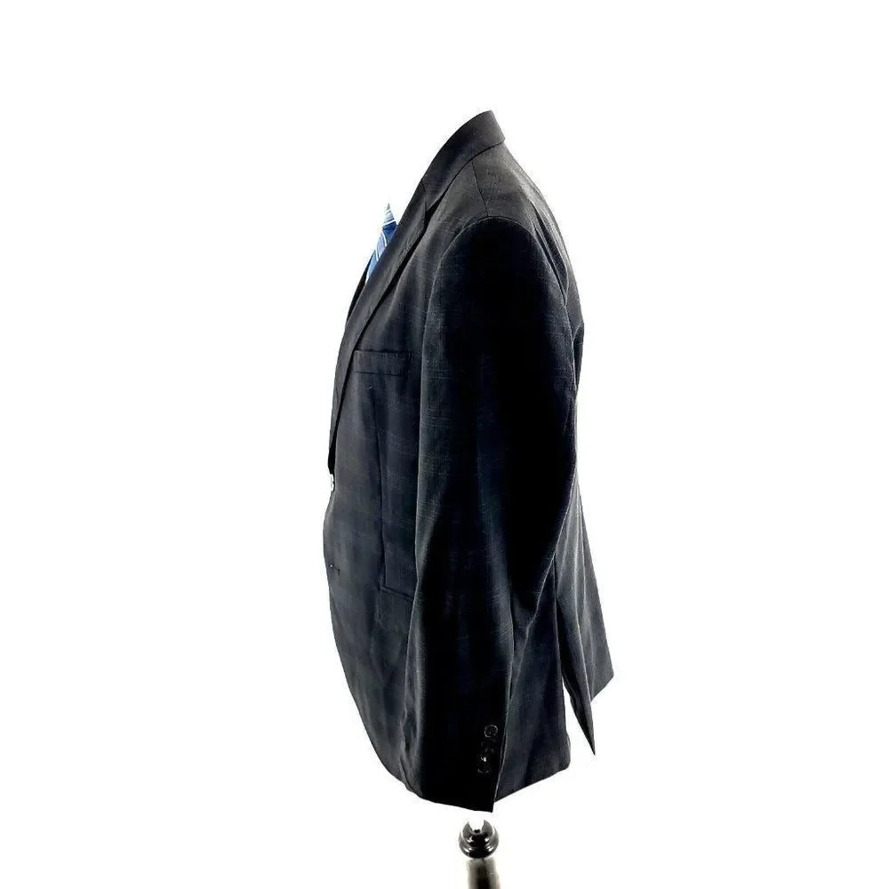 Hugo‎ Boss Marzotto Super 110s 2 Button Blazer 40S Gray Plaid Jackson Lenon2